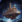 Steampunk luftskib flyder gennem et stjernefyldt univers